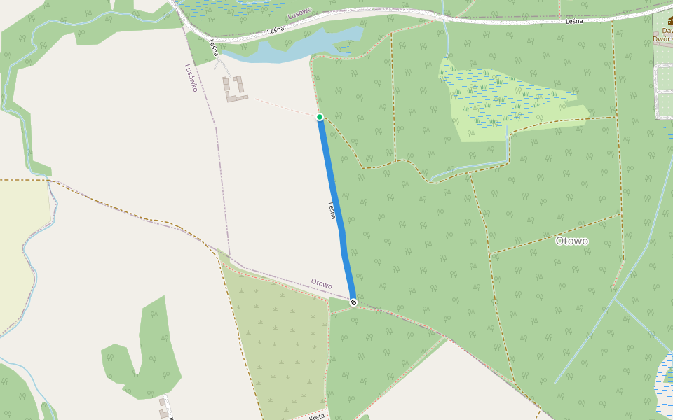 Leśna walking route map in Otowo