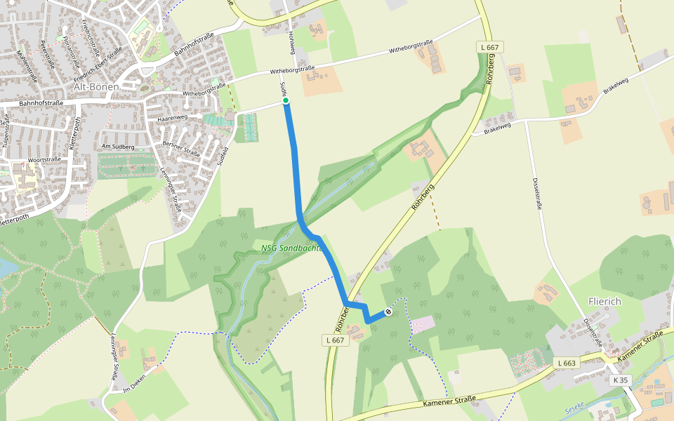 Voßkuhle walking route map in Bönen