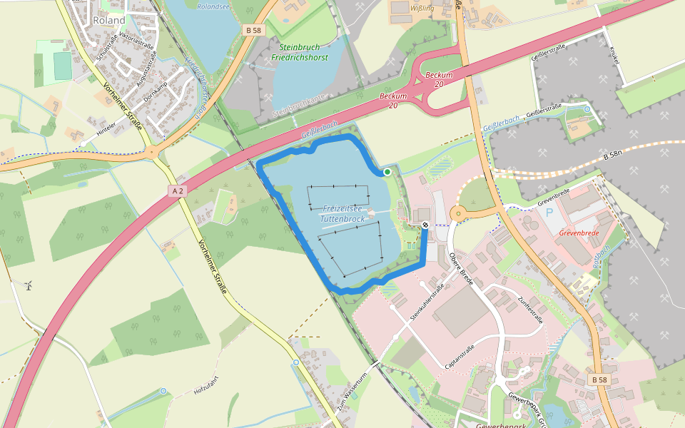 Rundweg Tuttenbrock walking route map in Beckum