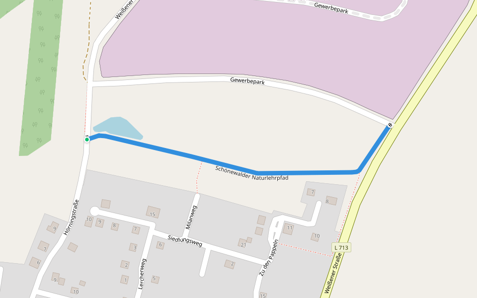 Schönewalder Naturlehrpfad walking route map in Schönewalde