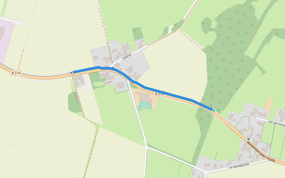 Glashof walking route map in Steimbke