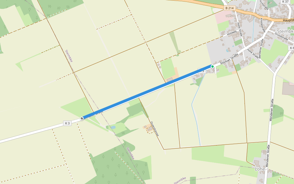 Stöckser Straße walking route map in Steimbke