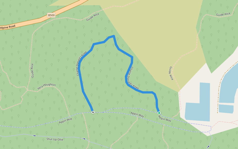 Charlie Donald's Knee walking route map in Dinner Plain