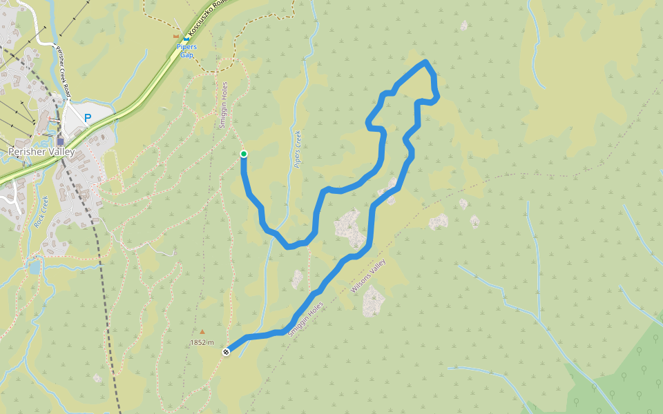 10km loop walking route map in Perisher Valley
