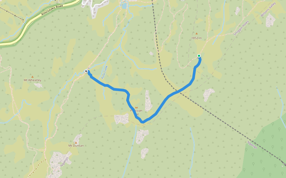 Porcupine Link walking route map in Perisher Valley