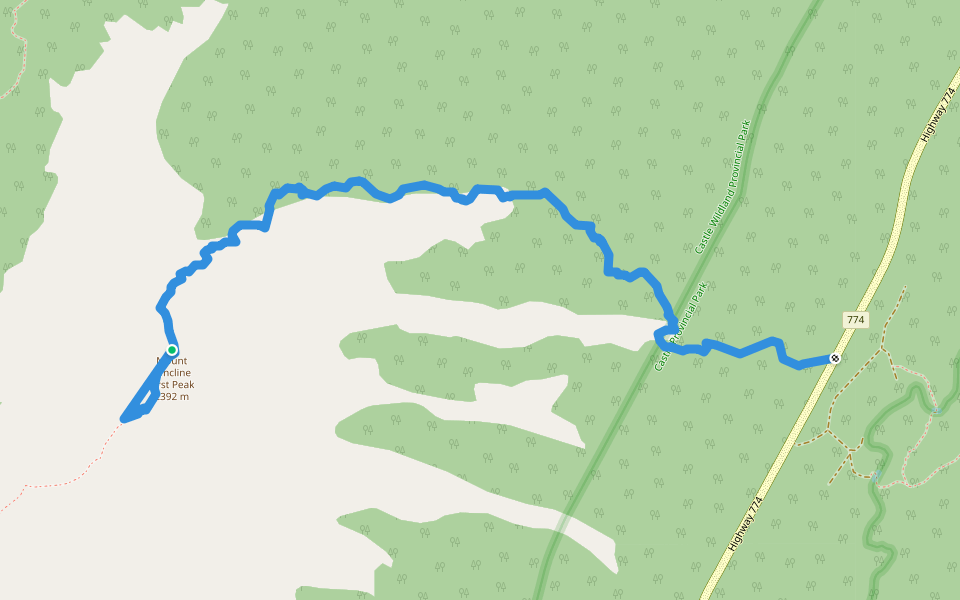 Mount Syncline Route walking route map in Grasmere