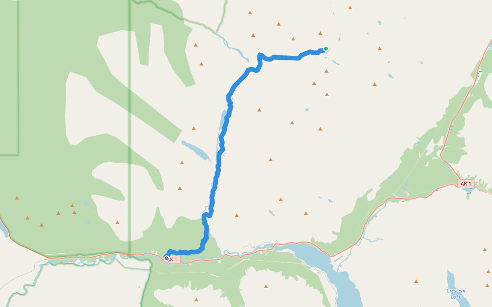 Resurrection Pass Trail walking route map in Hope