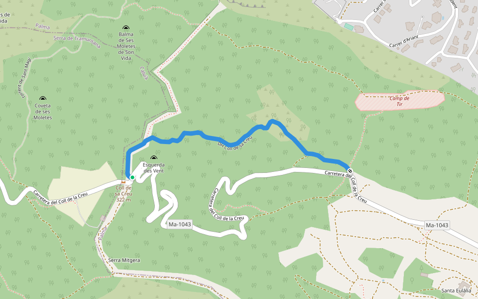 DH Coll de sa Creu walking route map in Calvià