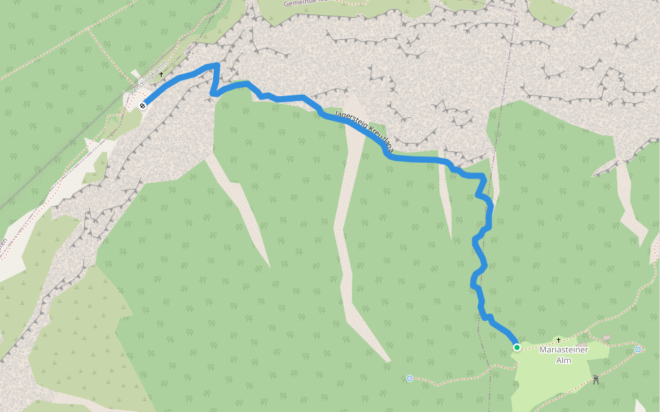 Jägersteig Kreuzlana walking route map in Niederbreitenbach
