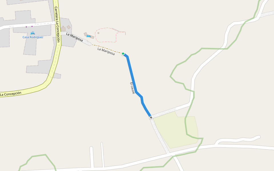 El cause walking route map in San Juan de La Concepción