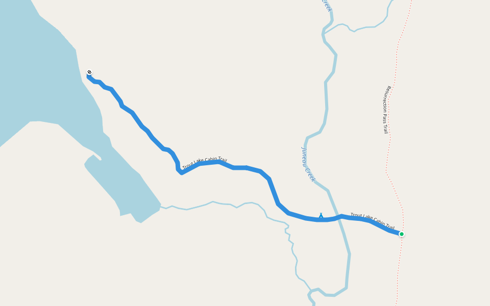 Trout Lake Cabin Trail walking route map in Cooper Landing