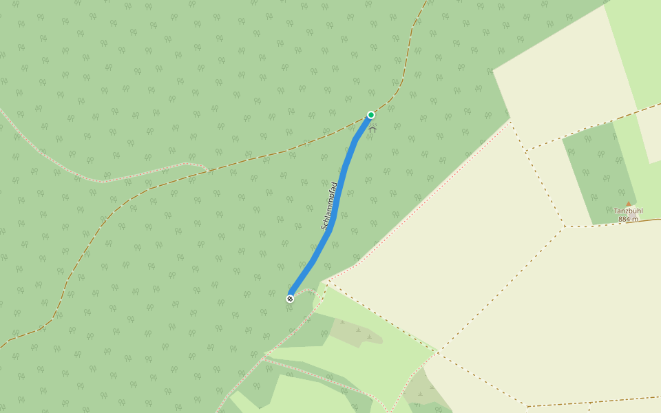 Schlammpfad walking route map in Bad Dürrheim