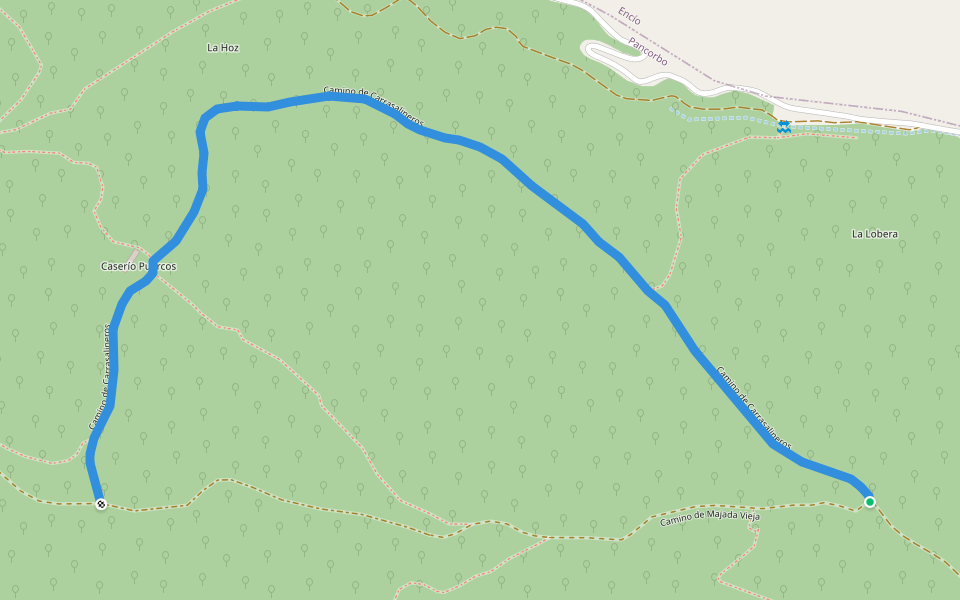 Camino de Carrasalineros walking route map in Pancorbo