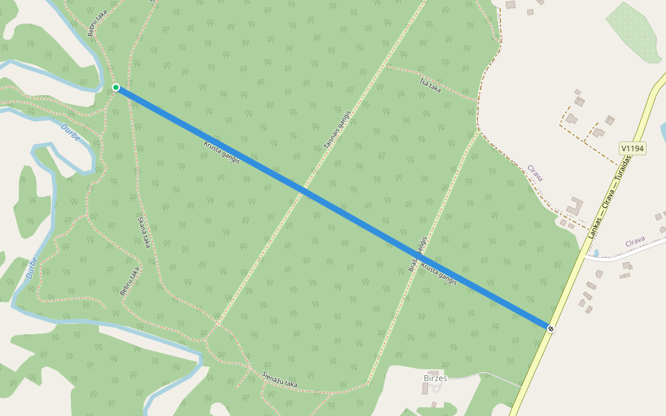 Krusta gaņģis walking route map in Cīrava