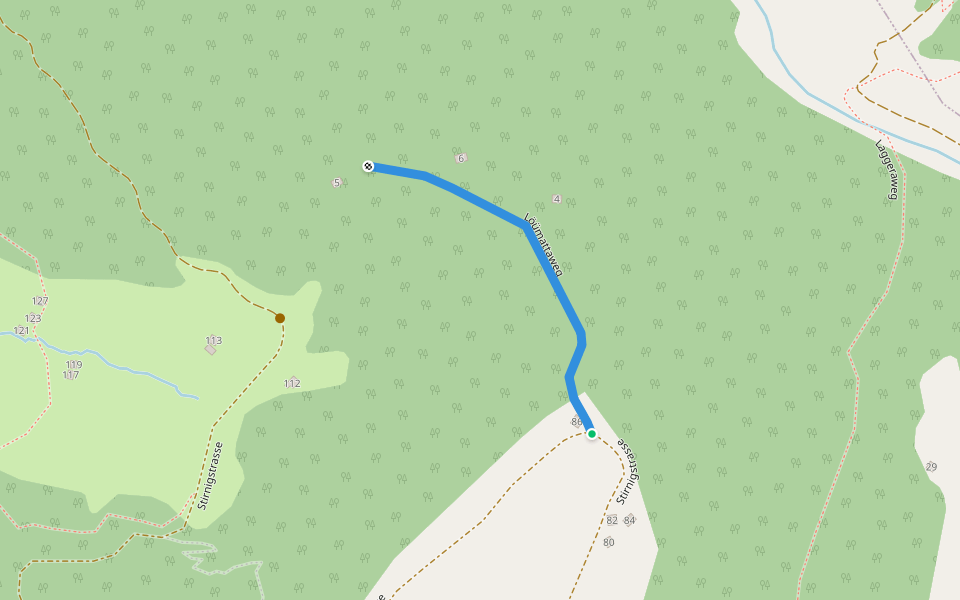 Löümattaweg walking route map in Fiesch