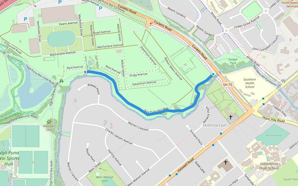 Ngā Puna Wai Walk (Heathcote River alongside)