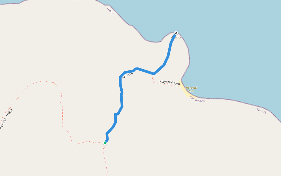 Mirador walking route map in Los Ayala