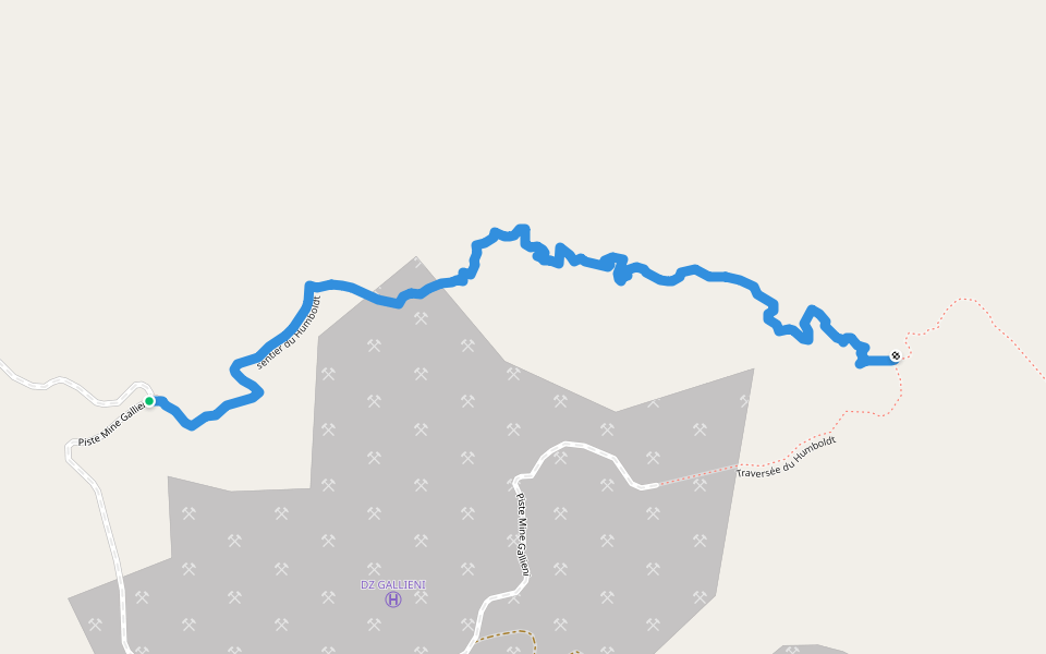 sentier du Humboldt walking route map in Bangou