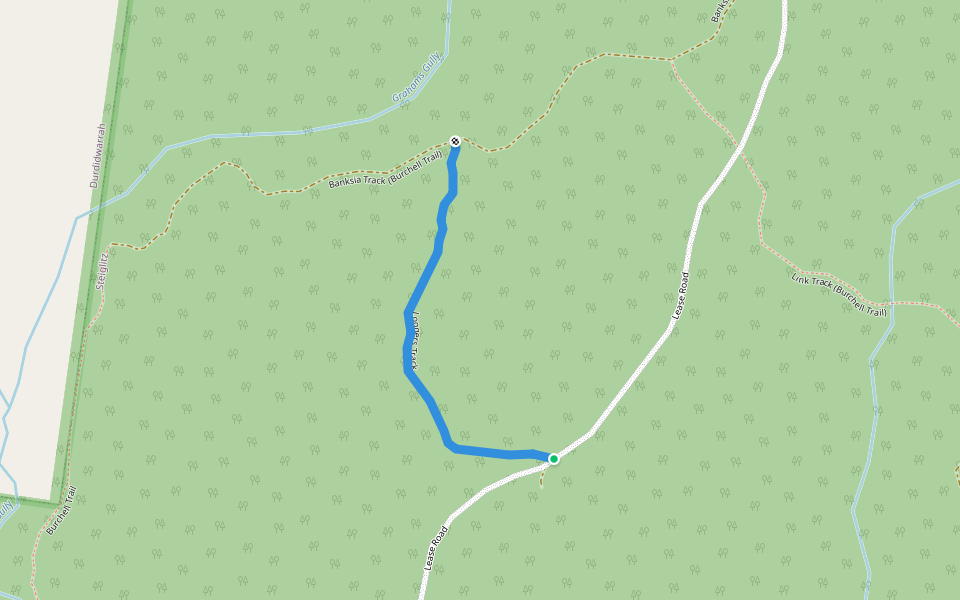 Loggers Track walking route map in Steiglitz