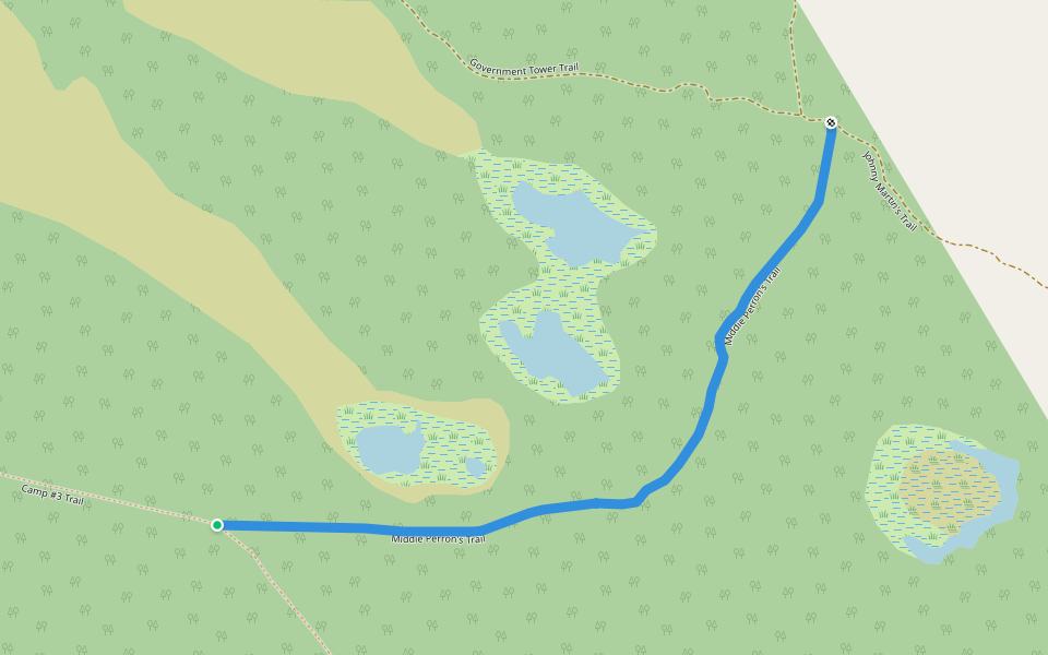 Middie Perron's Trail walking route map in Beaver Island