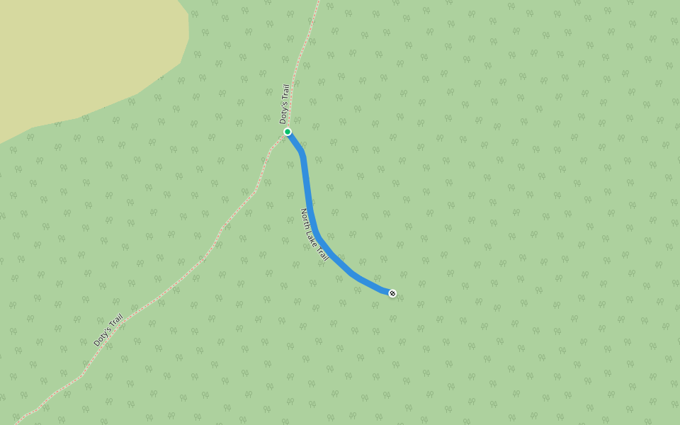 North Lake Trail walking route map in Beaver Island