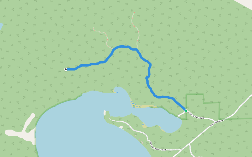 Buffalo's Camp Trail walking route map in Beaver Island