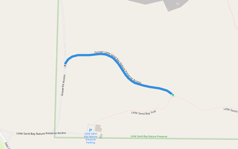 Former Little Sand Bay Nature Preserve Access walking route map in Beaver Island