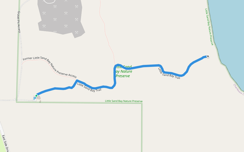 Little Sand Bay Trail walking route map in Beaver Island