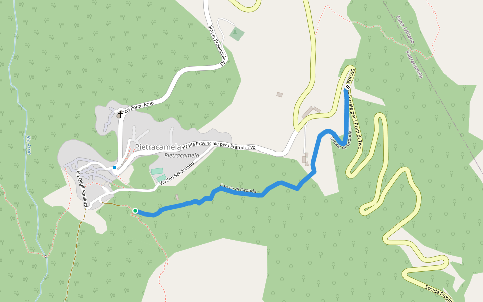 Canale di Gronda walking route map in Pietracamela