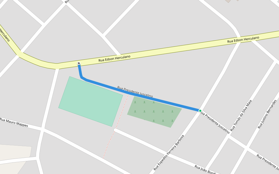 Rua Presidente Juscelino walking route map in Guajará