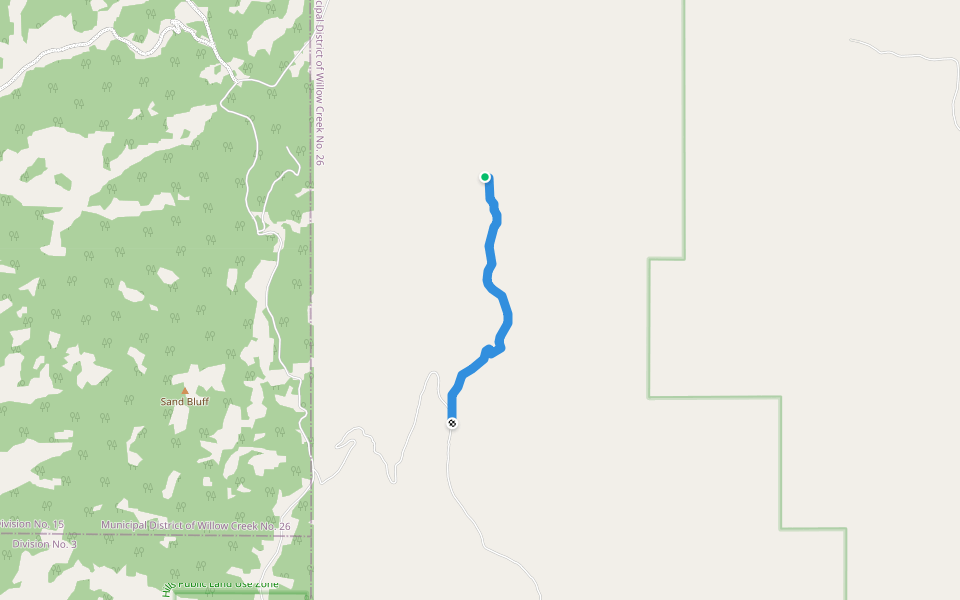 Beaver Creek Tr walking route map in Granum