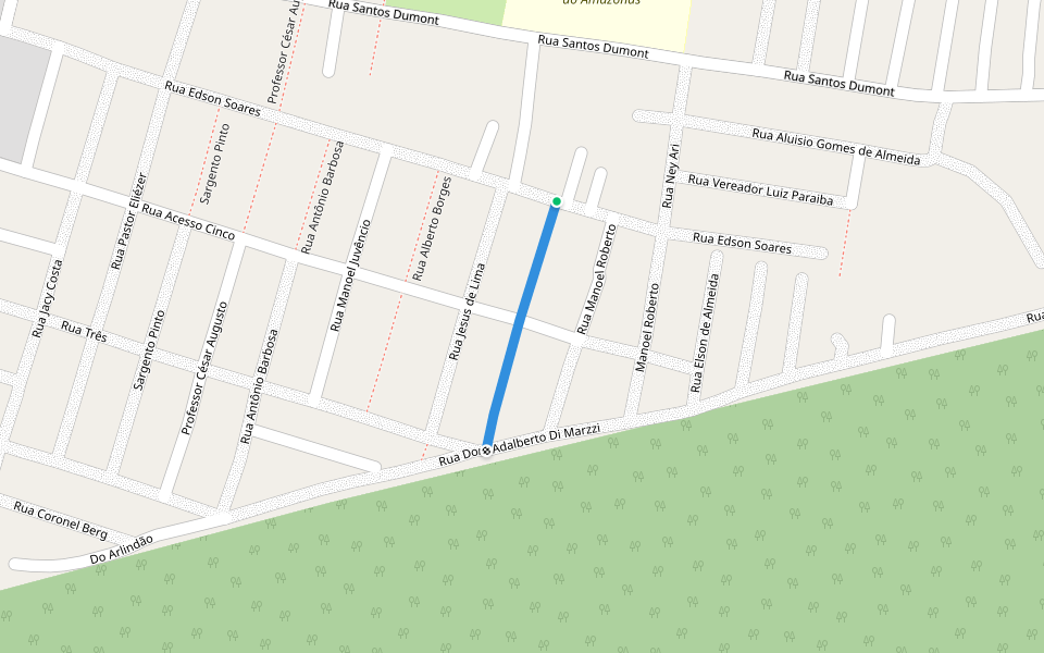 Rua José Andrade dos Santos walking route map in Tabatinga