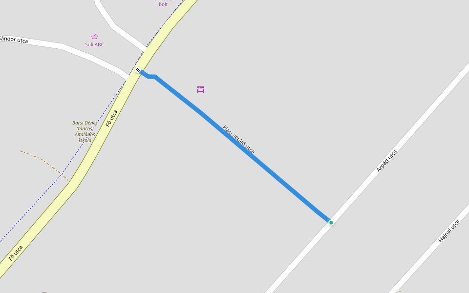 Piaci sétáló utca walking route map in Komádi