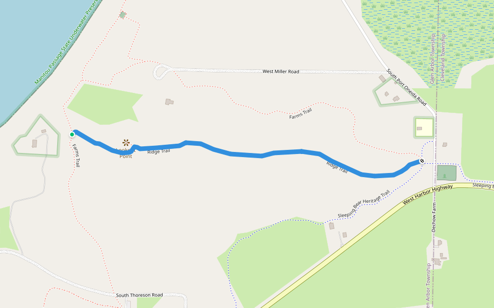 Ridge Trail walking route map in Maple City