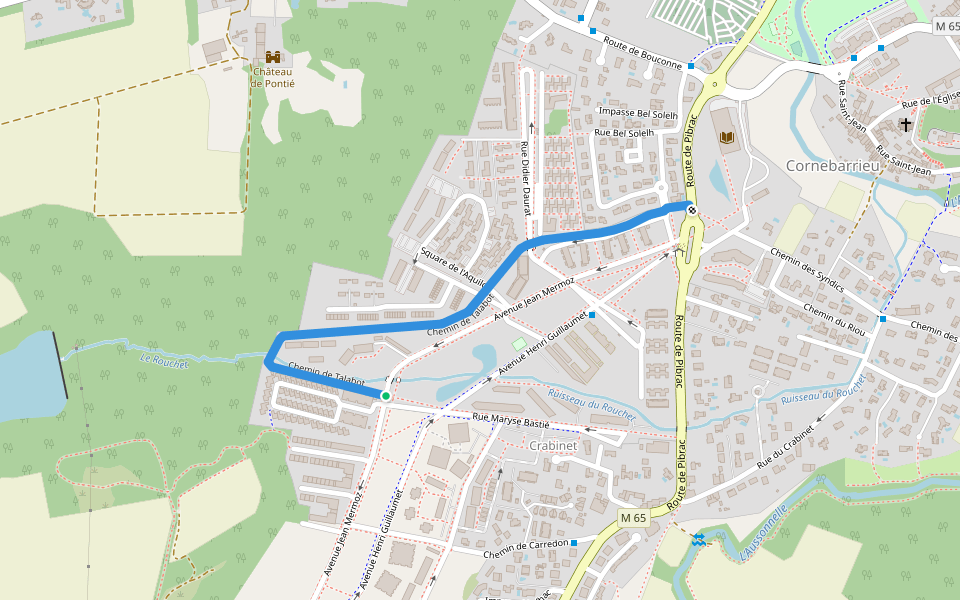 Chemin de Talabot walking route map in Cornebarrieu