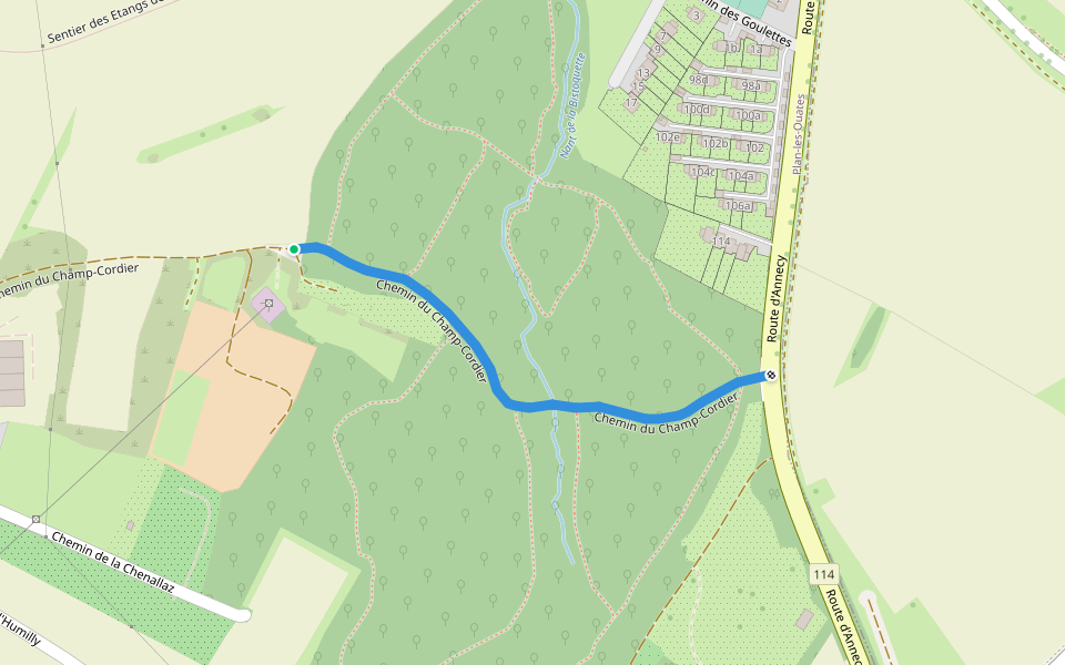 Chemin du Champ-Cordier walking route map in Troinex