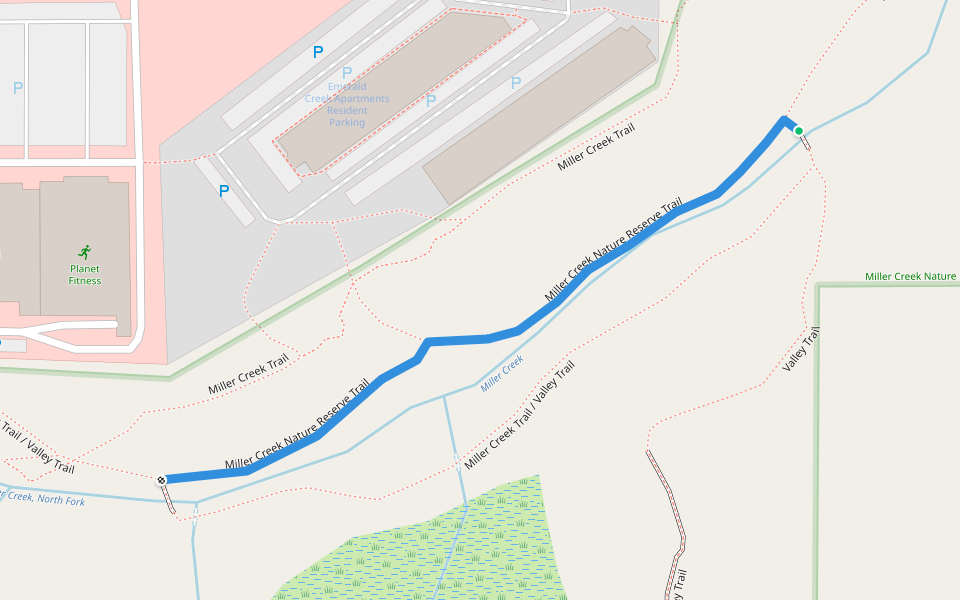 Miller Creek Nature Reserve Trail walking route map in Traverse City