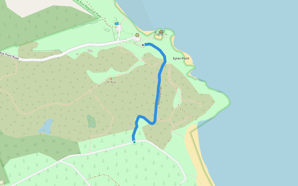 Headland Trail walking route map in Te Arai