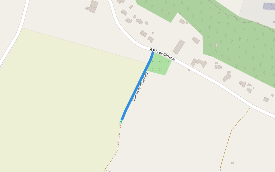 Chemin de Pisse Petit walking route map in Saint-Antoine-de-Breuilh