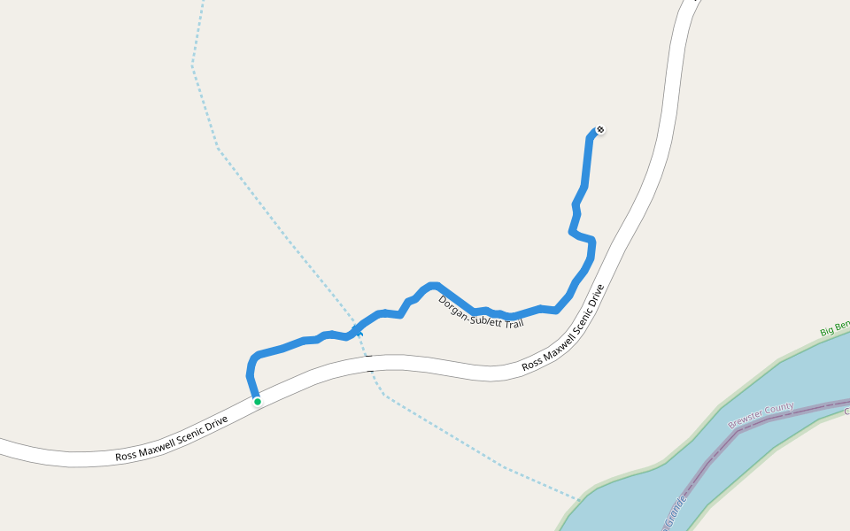 Dorgan-Sublett Trail walking route map in Terlingua