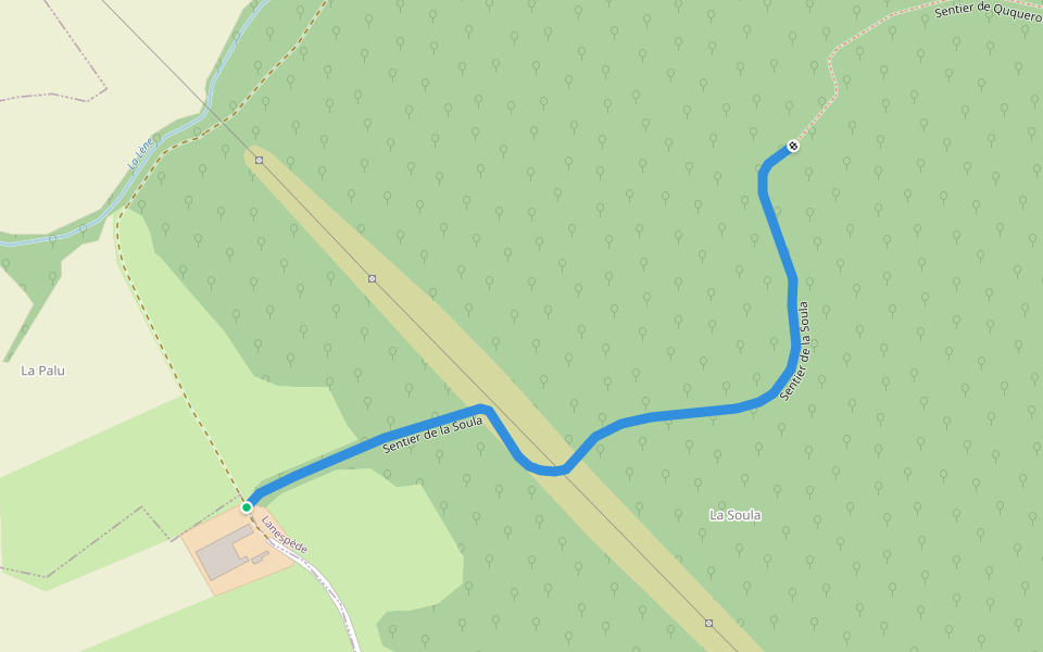 Sentier de la Soula walking route map in Ricaud