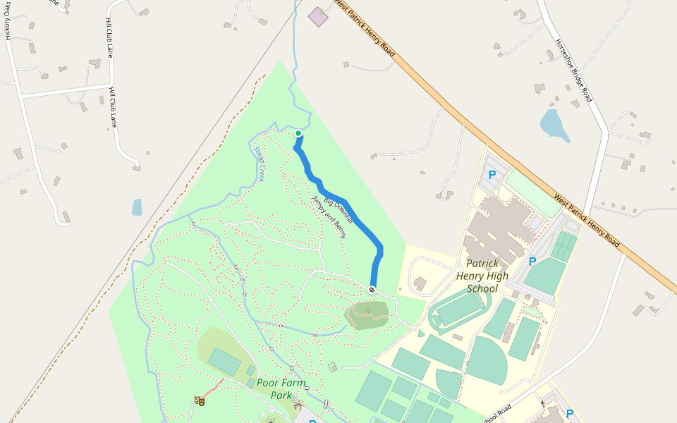 Big Downhill walking route map in Ashland