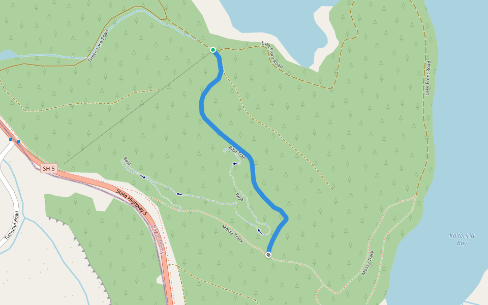 Baja Trail walking route map in Rotorua
