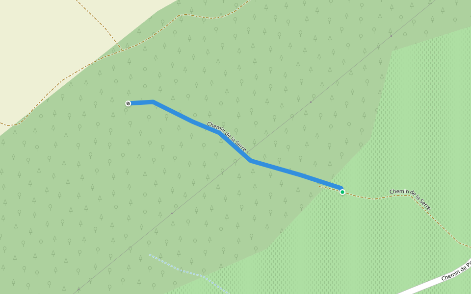 Chemin de la Serre walking route map in Gardie