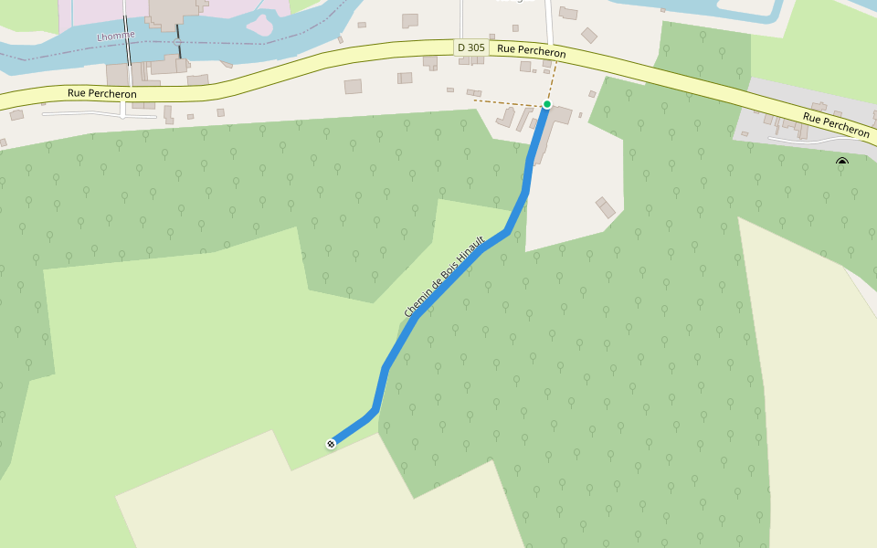 Chemin de Bois Hinault walking route map in La Chartre-sur-le-Loir