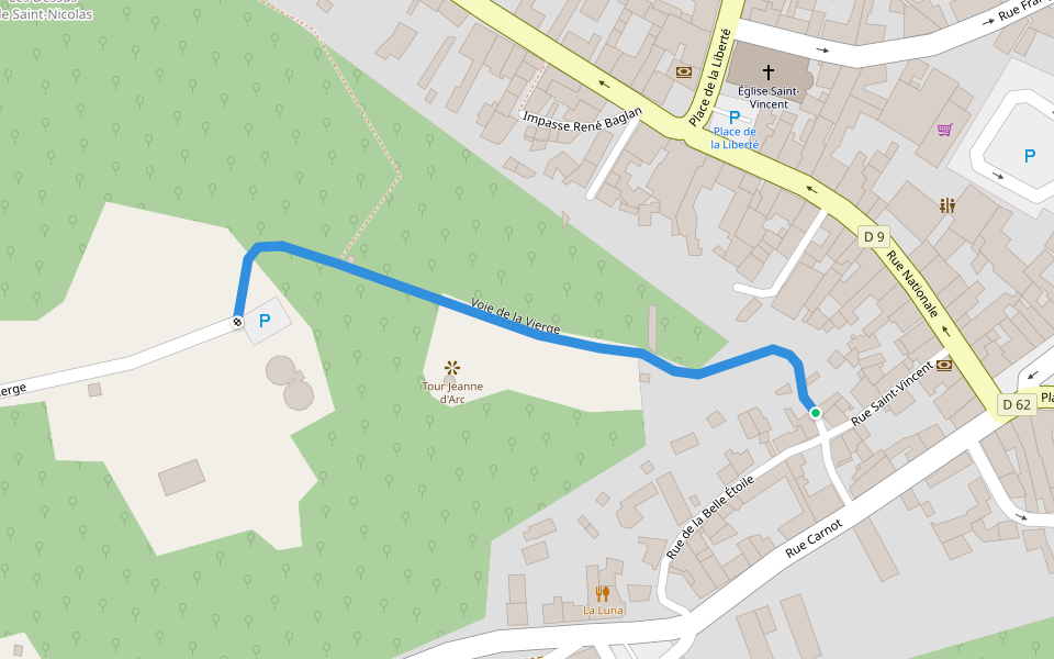 Voie de la Vierge walking route map in La Chartre-sur-le-Loir