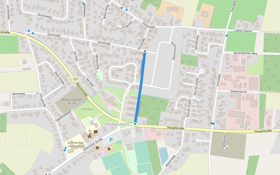 Drosselsteig walking route map in Heidgraben