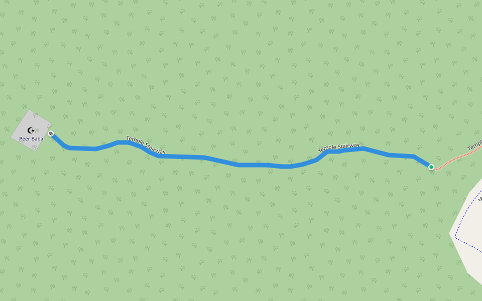 Temple Stairway walking route map in Rundh Shahpur