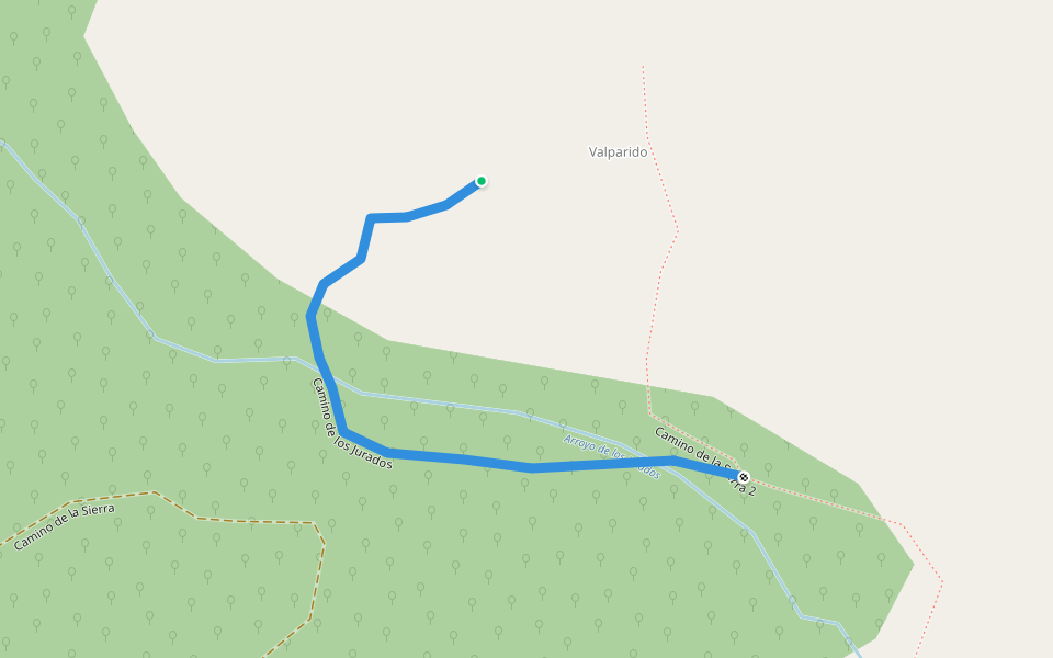 Camino de los Jurados walking route map in Cepeda