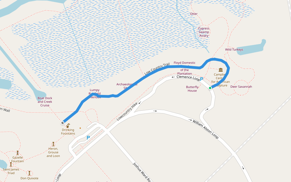 Low Country Trail walking route map in Pawleys Island